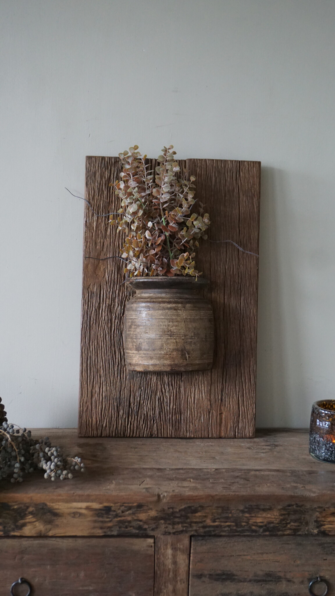 Rene Houtman Wandpaneel Met Vaas/Kruik | Houten Lijst | Nr 29 | H56xB35,5 cm