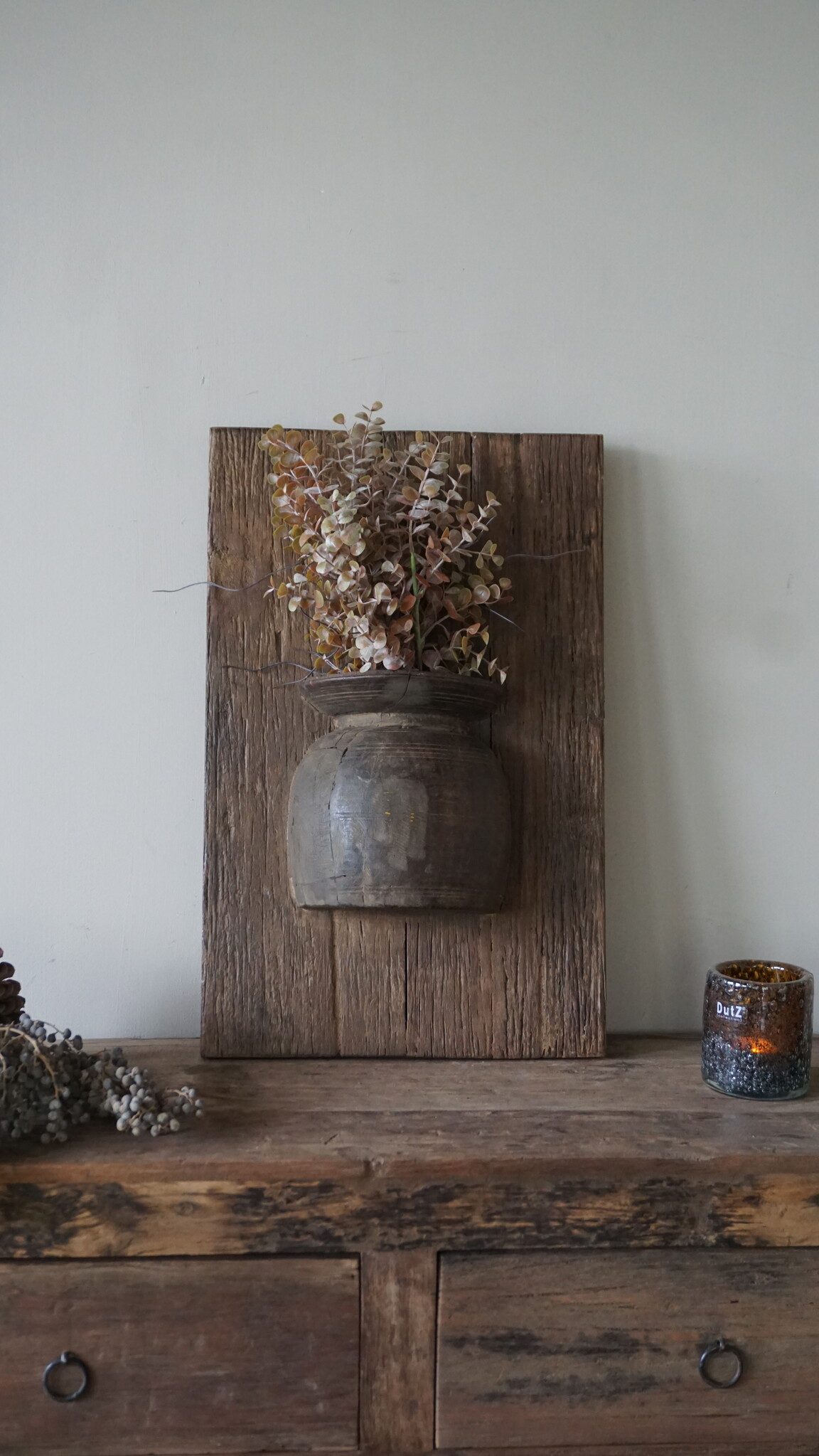 Rene Houtman Wandpaneel Met Vaas/Kruik | Houten Lijst | Nr 30 | H56xB35,5 cm