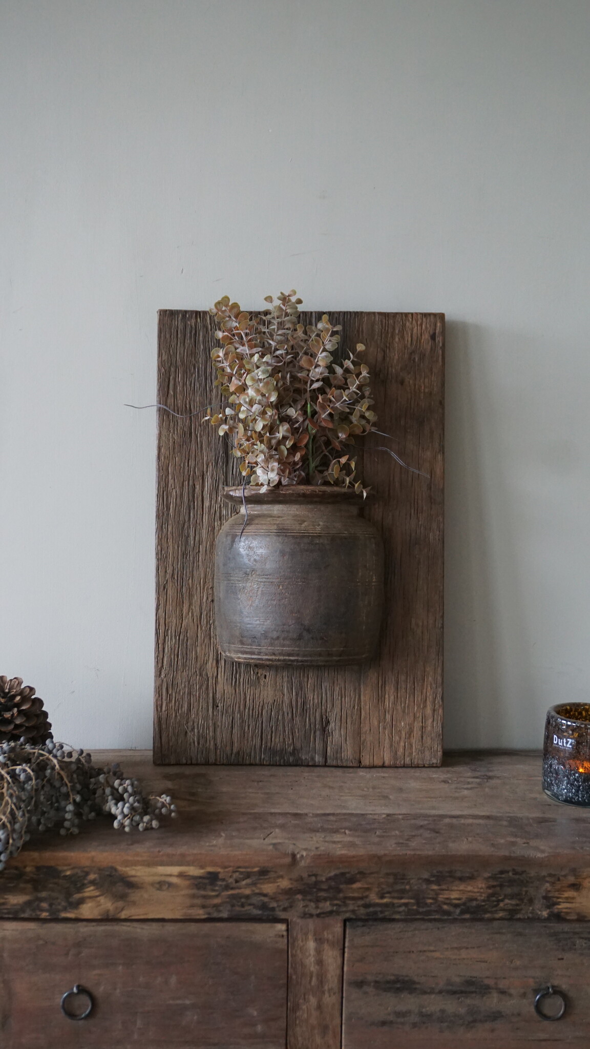 Rene Houtman Wandpaneel Met Vaas/Kruik | Houten Lijst | Nr 31 | H56xB35,5 cm