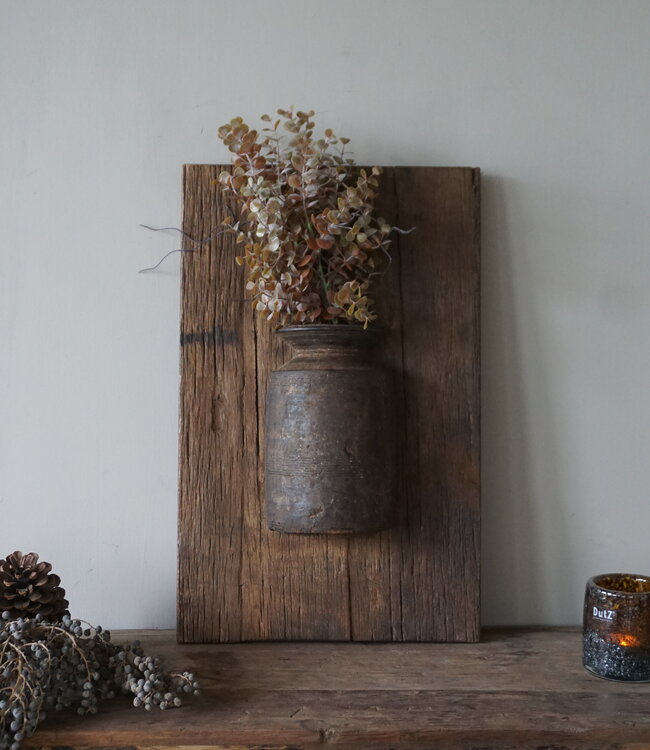 Rene Houtman Wandpaneel Met Vaas/Kruik | Houten Lijst | Nr 32 | H56xB35,5 cm