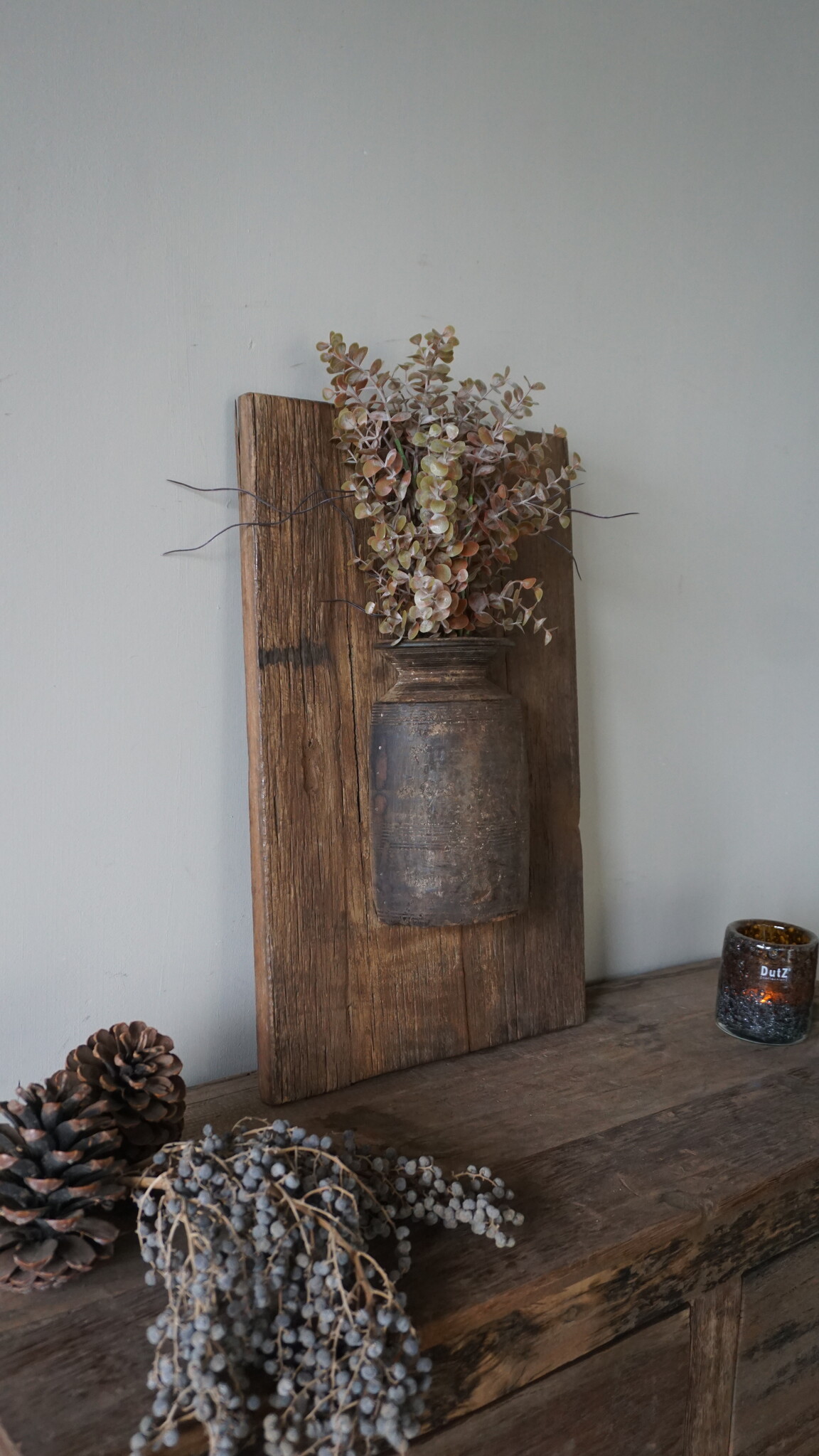 Rene Houtman Wandpaneel Met Vaas/Kruik | Houten Lijst | Nr 32 | H56xB35,5 cm