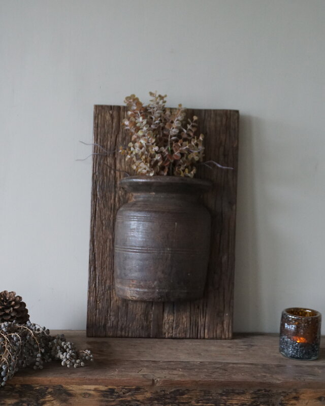 Rene Houtman Wandpaneel Met Vaas/Kruik | Houten Lijst | Nr 33 | H56xB35,5 cm