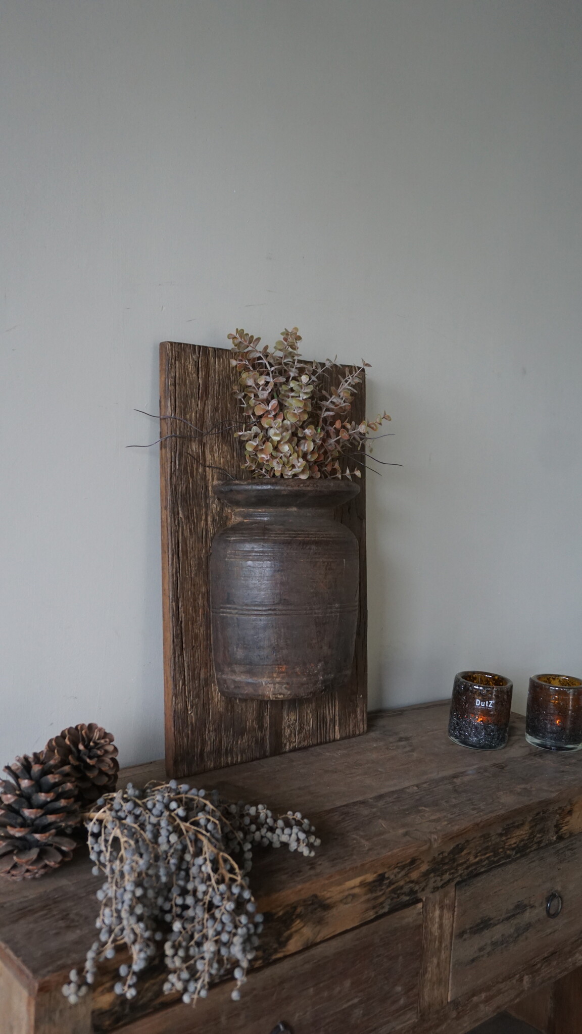 Rene Houtman Wandpaneel Met Vaas/Kruik | Houten Lijst | Nr 33 | H56xB35,5 cm