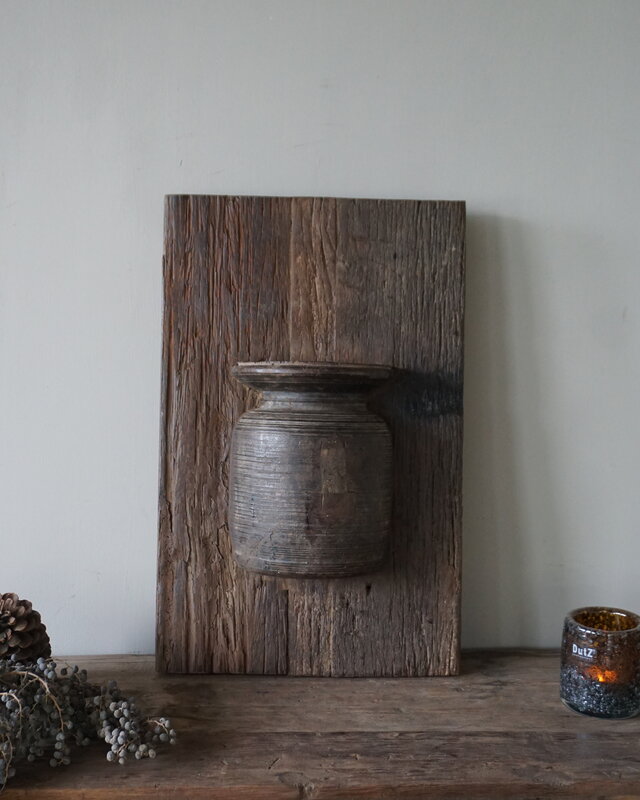 Rene Houtman Wandpaneel Met Vaas/Kruik | Houten Lijst | Nr 35 | H56xB35,5 cm