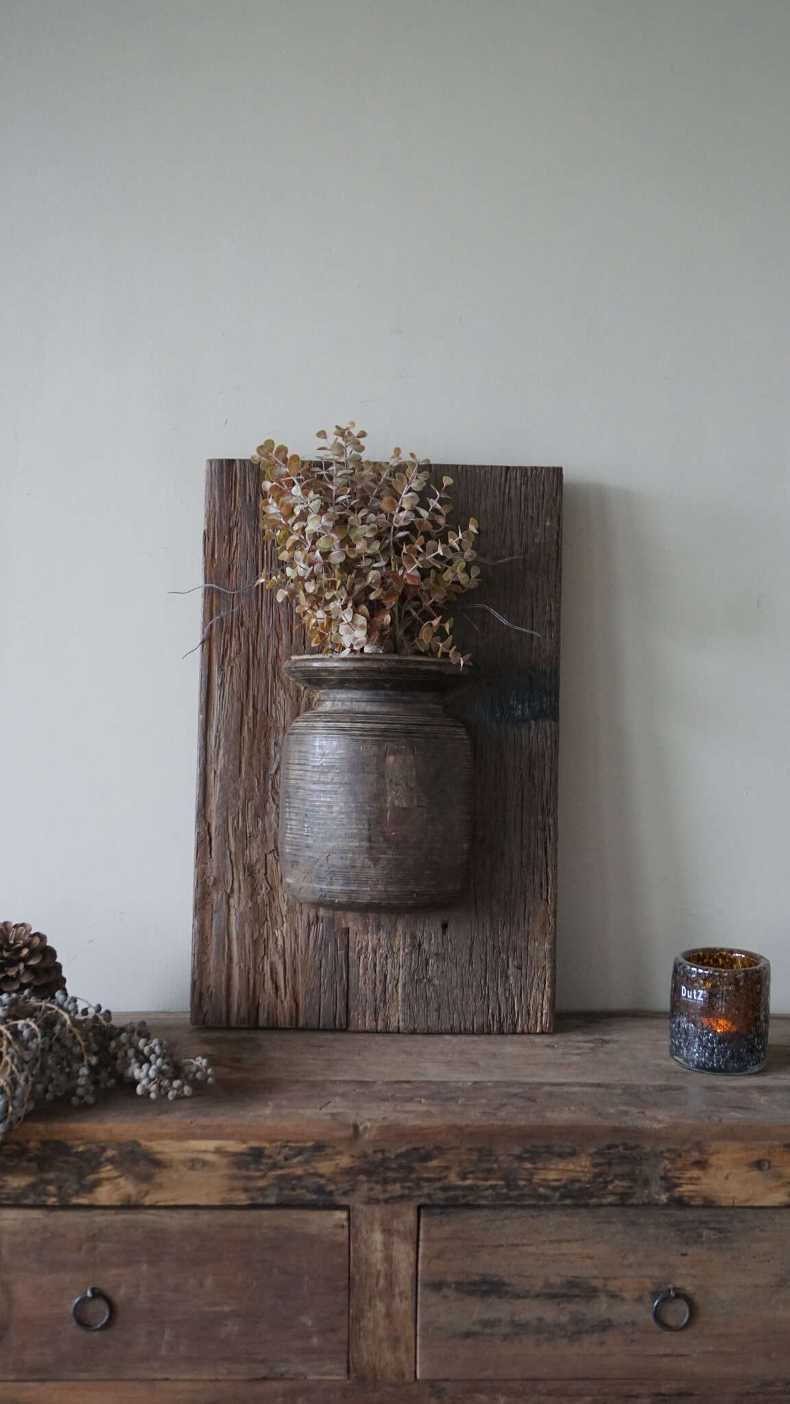 Rene Houtman Wandpaneel Met Vaas/Kruik | Houten Lijst | Nr 35 | H56xB35,5 cm