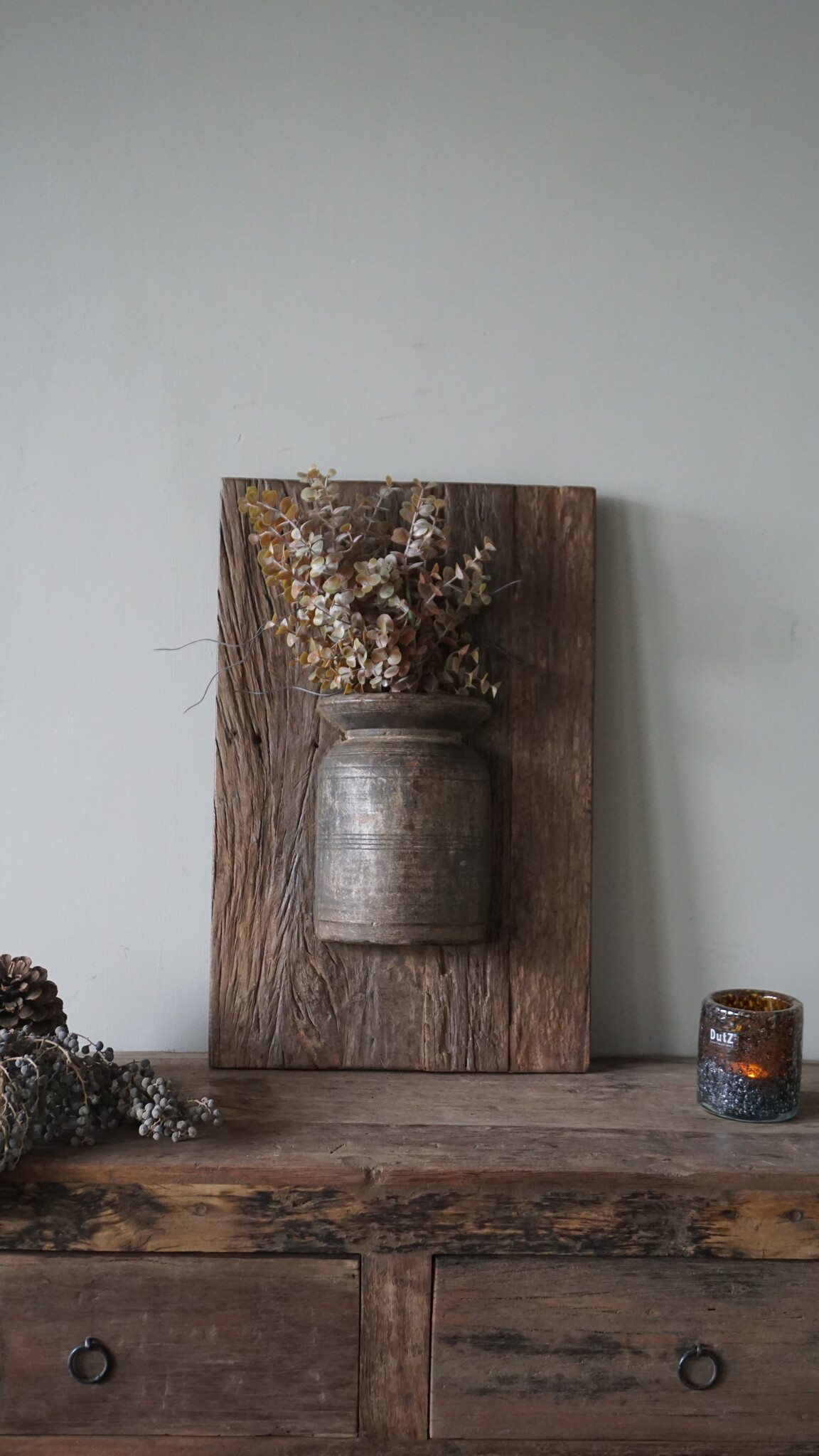 Rene Houtman Wandpaneel Met Vaas/Kruik | Houten Lijst | Nr 36 | H56xB36 cm