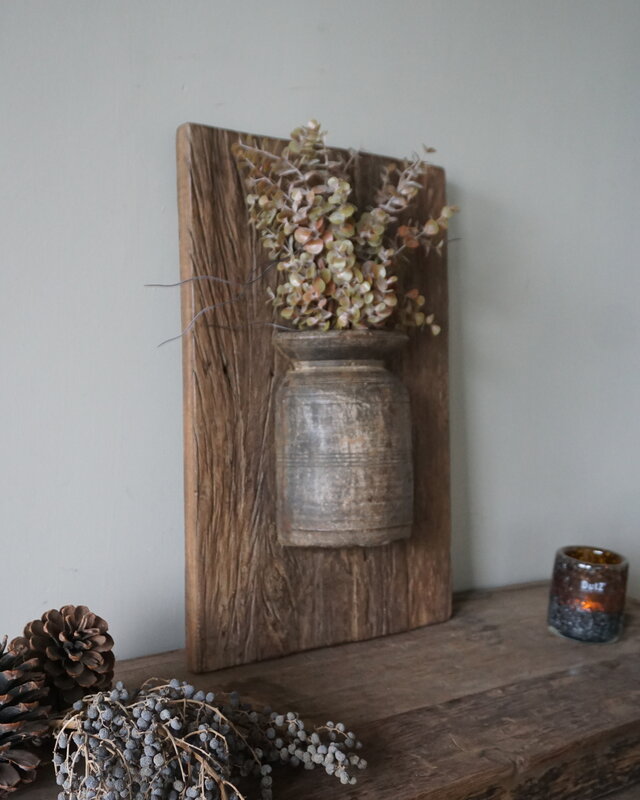 Rene Houtman Wandpaneel Met Vaas/Kruik | Houten Lijst | Nr 36 | H56xB36 cm