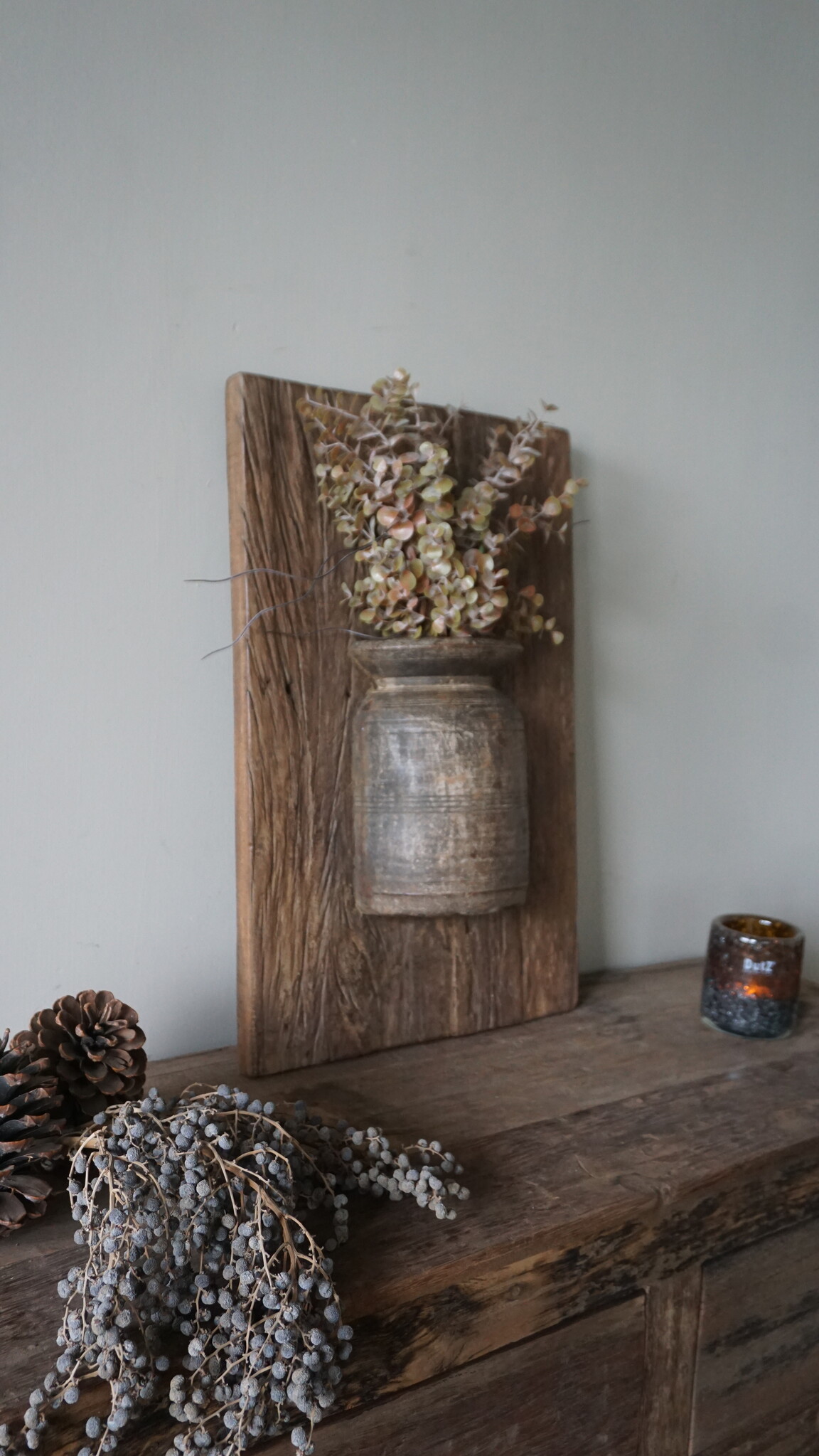 Rene Houtman Wandpaneel Met Vaas/Kruik | Houten Lijst | Nr 36 | H56xB36 cm