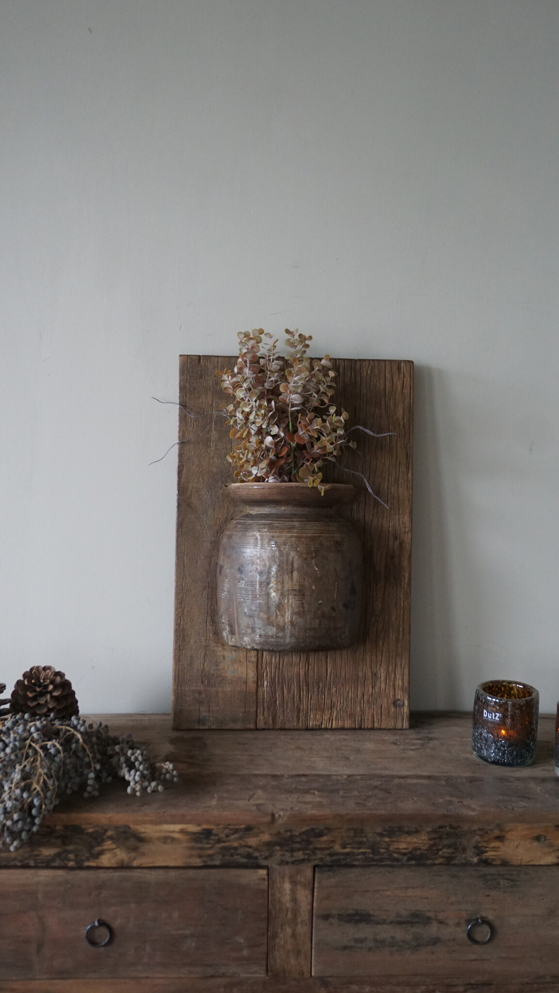 Rene Houtman Wandpaneel Met Vaas/Kruik | Houten Lijst | Nr 40 | H56xB35,5 cm