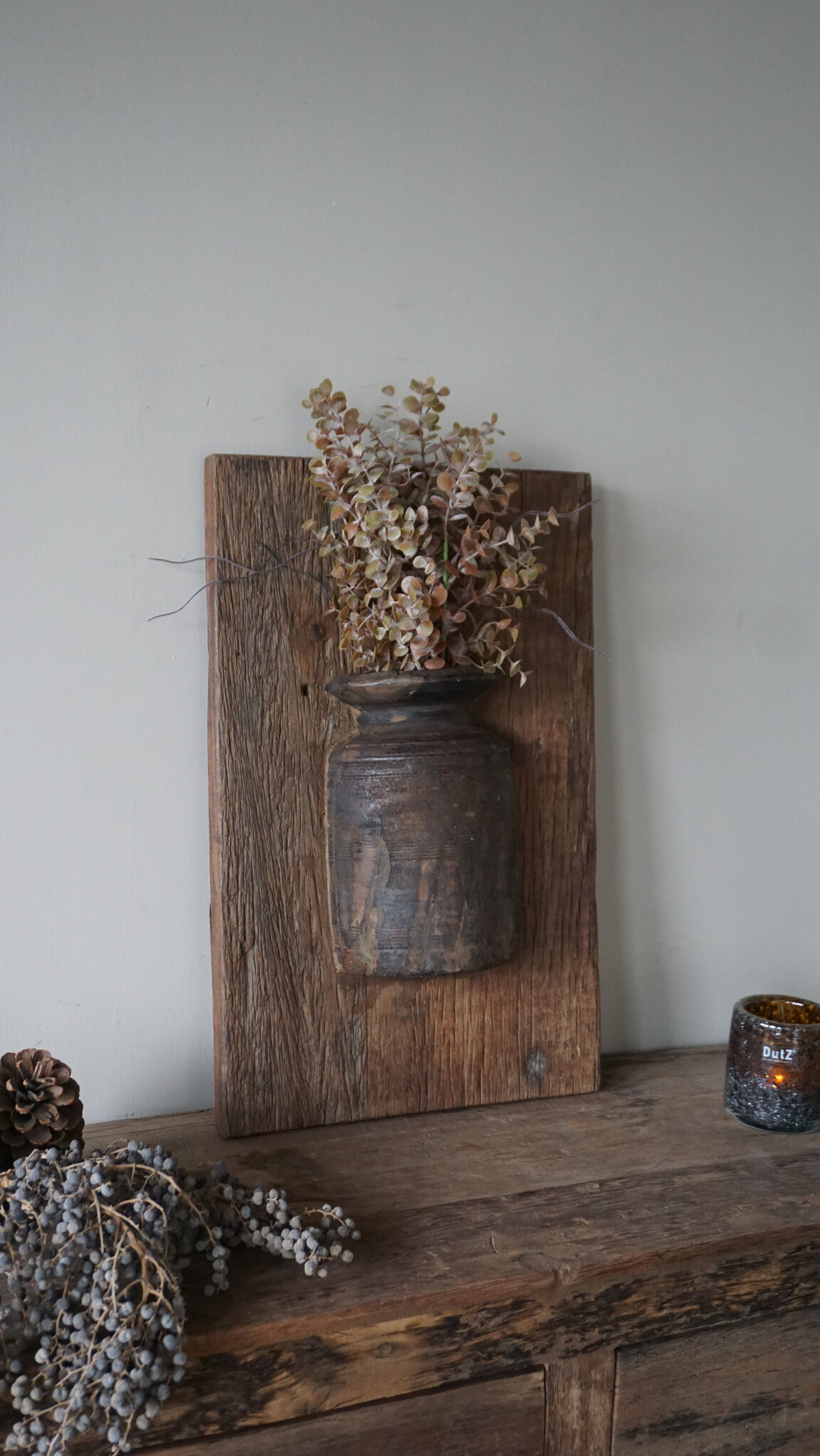 Rene Houtman Wandpaneel Met Vaas/Kruik | Houten Lijst | Nr 41 | H56xB35,5 cm