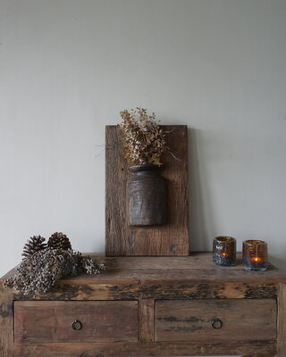Rene Houtman Wandpaneel Met Vaas/Kruik | Houten Lijst | Nr 41 | H56xB35,5 cm