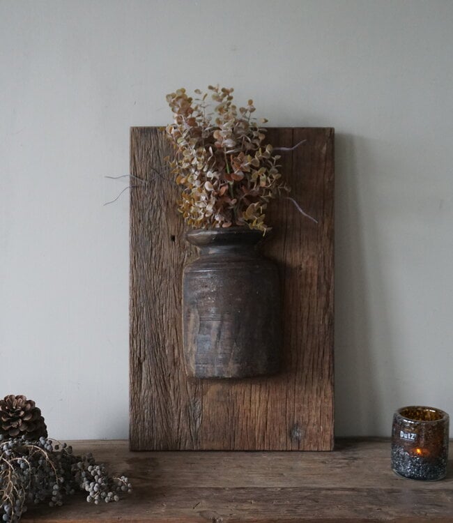 Rene Houtman Wandpaneel Met Vaas/Kruik | Houten Lijst | Nr 41 | H56xB35,5 cm