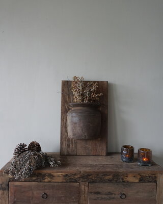 Rene Houtman Wandpaneel Met Vaas/Kruik | Houten Lijst | Nr 43 | H56,5xB35,5 cm