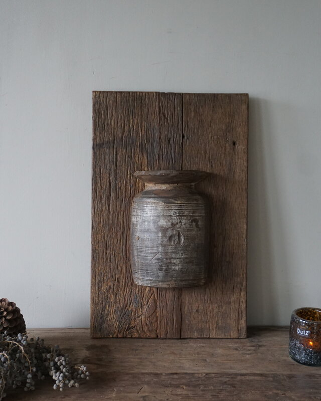 Rene Houtman Wandpaneel Met Vaas/Kruik | Houten Lijst | Nr 45 | H56xB35,5 cm