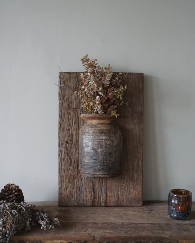 Rene Houtman Wandpaneel Met Vaas/Kruik | Houten Lijst | Nr 48 | H56xB35,5 cm