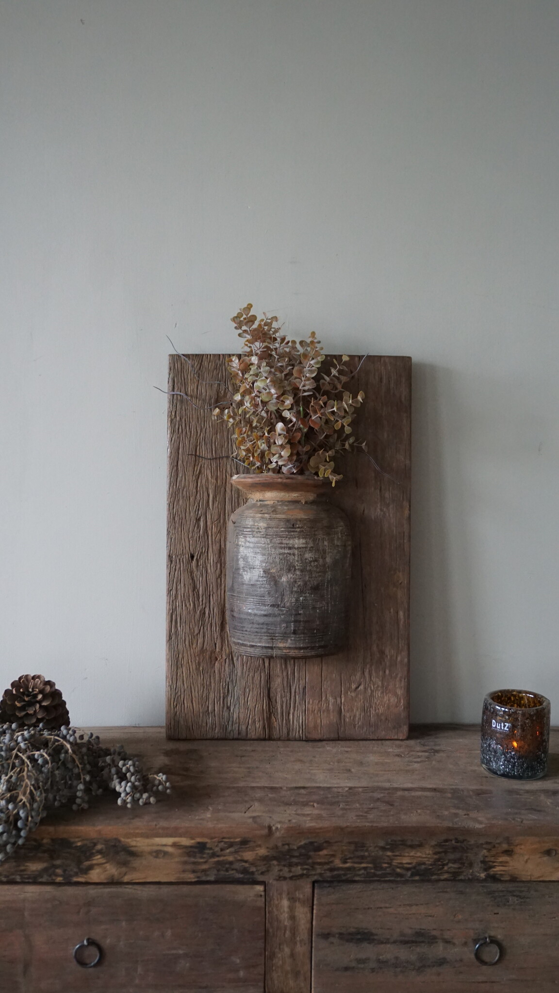 Rene Houtman Wandpaneel Met Vaas/Kruik | Houten Lijst | Nr 48 | H56xB35,5 cm