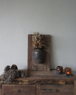 Rene Houtman Wandpaneel Met Vaas/Kruik | Houten Lijst | Nr 49 | H56xB35 cm