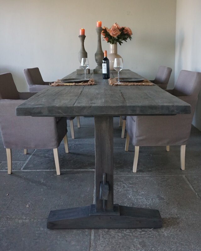 Luksa Home Collection Houten Eettafel Thomas | Antique Grey | Kies Maat