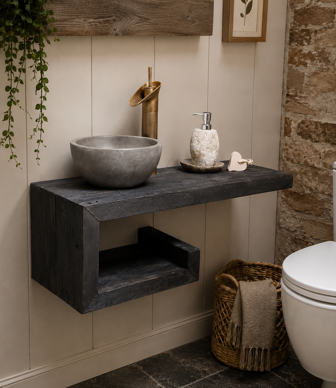 Rene Houtman Rosa - Fonteinmeubelset -  Black - Beton - Brons