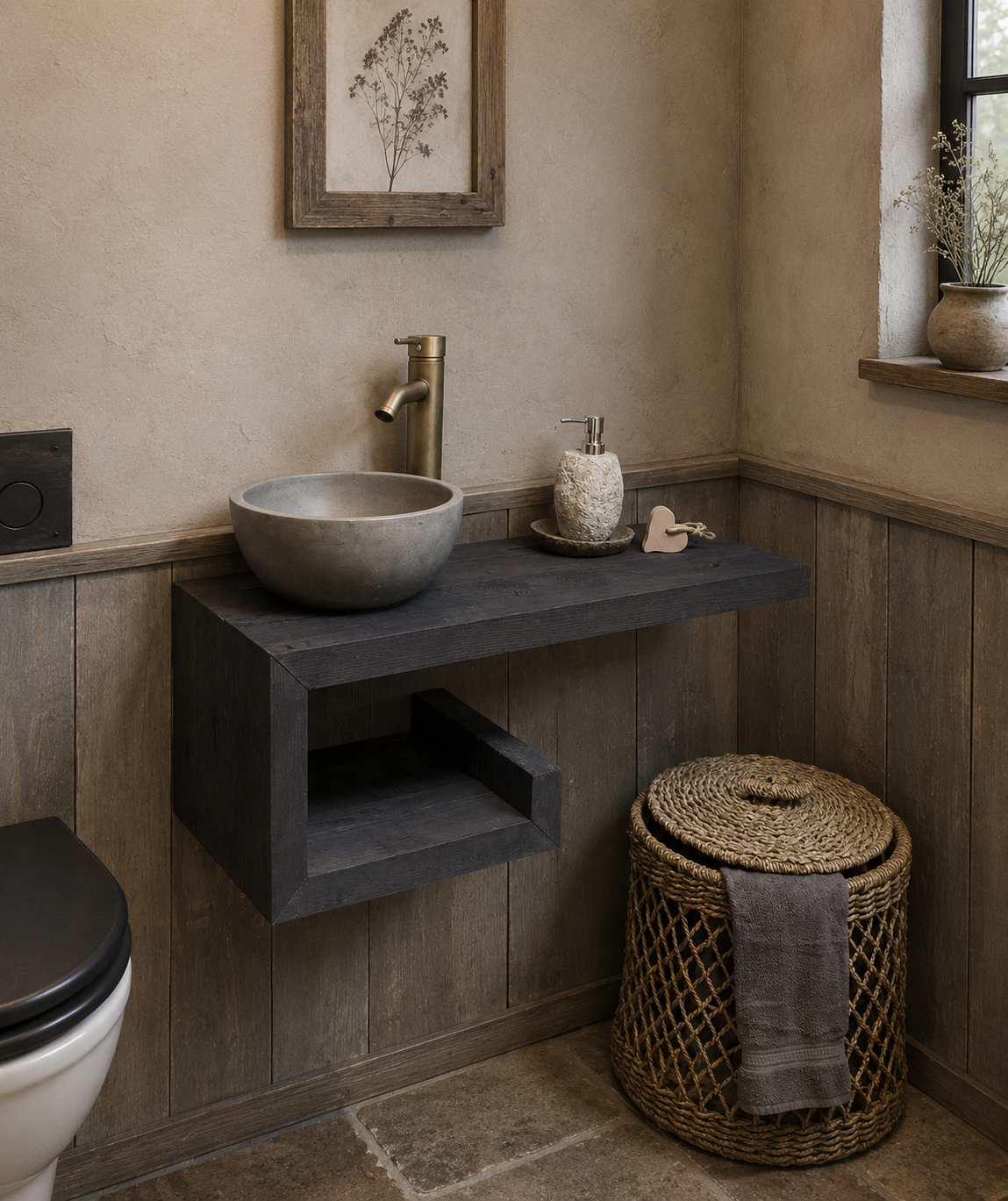 Rene Houtman Rosa - Fonteinmeubelset - Black - Beton - Brons1