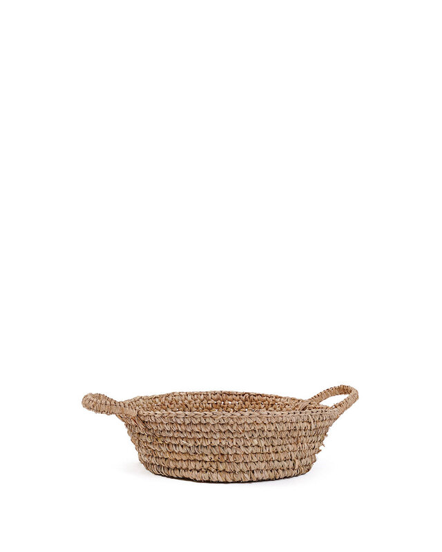 Bazar Bizar Antwerp Raffia mandjes - naturel - S - H16 x D35 cm