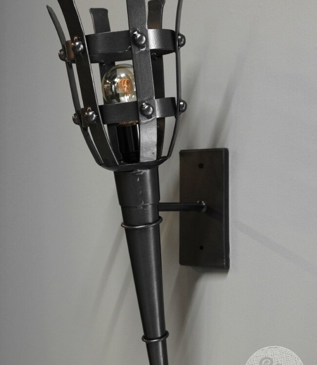 Be-Uniq Wandlamp Kasteel | Gun Metal | H52xB17xD30 cm