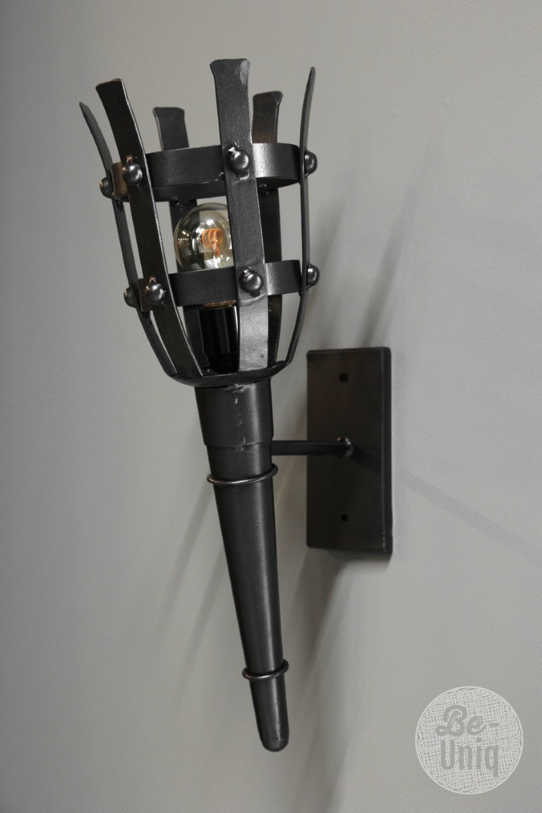 Be-Uniq Wandlamp Kasteel | Gun Metal | H52xB17xD30 cm