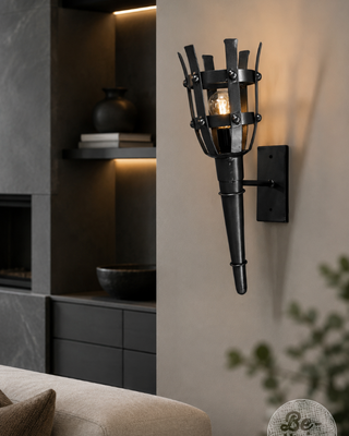 Be-Uniq Wandlamp Kasteel | Gun Metal | H52xB17xD30 cm