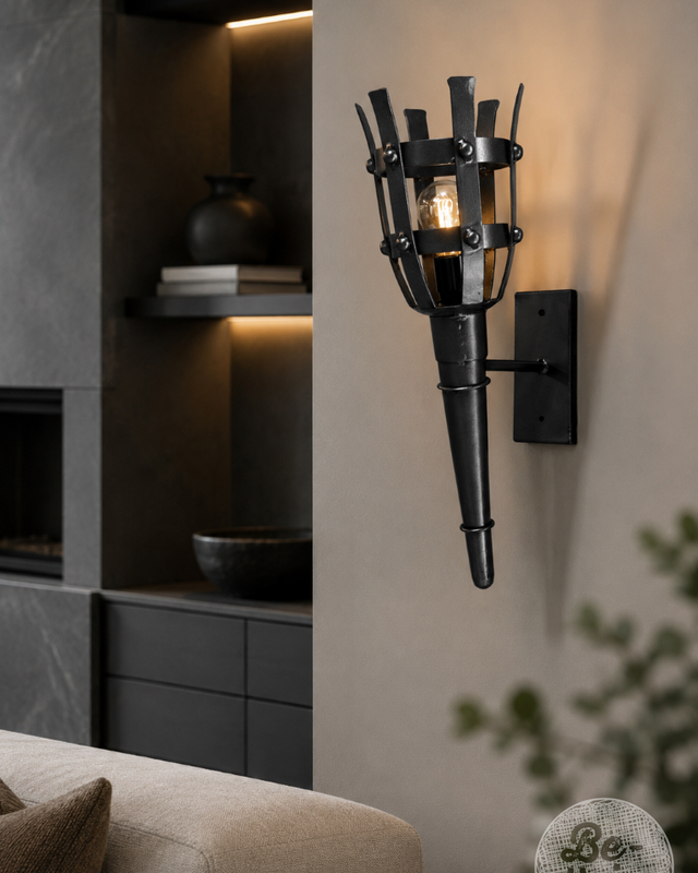 Be-Uniq Wandlamp Kasteel | Gun Metal | H52xB17xD30 cm