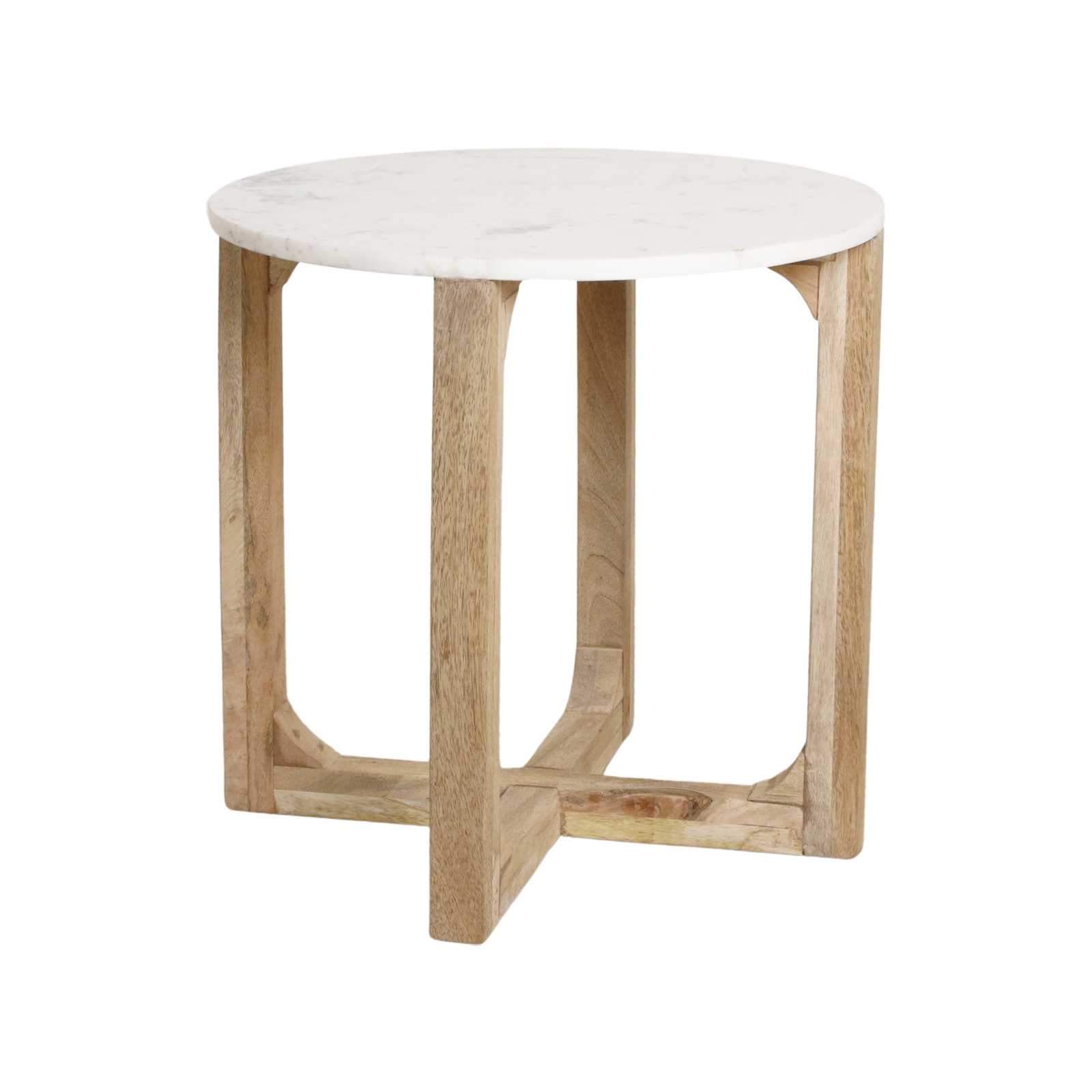 Raw Materials Amsterdam Bijzettafel | Marmer | Rond | Wit | H50 x D50 cm