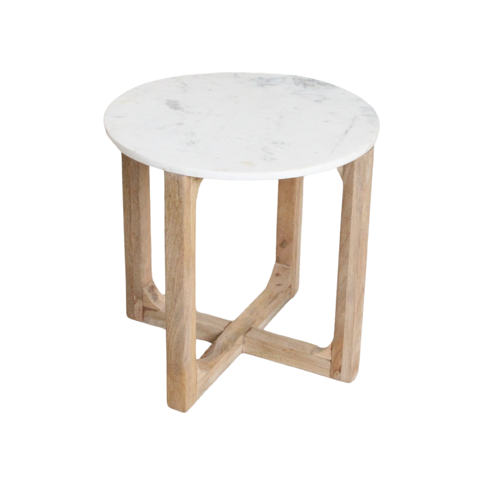 Raw Materials Amsterdam Bijzettafel | Marmer | Rond | Wit | H50 x D50 cm