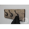 Houten Kapstok James | Zwarte Haken | 2 Maten