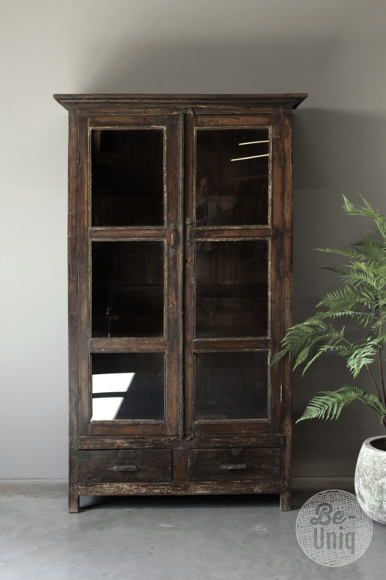 Be-Uniq Oude Vitrinekast | India | H180xB106xD43 cm