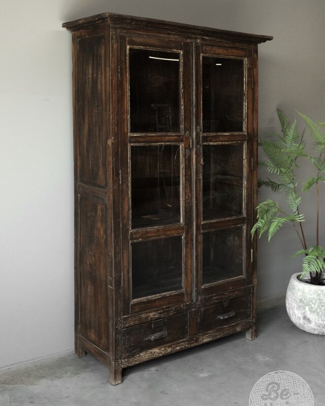 Be-Uniq Oude Vitrinekast | India | H180xB106xD43 cm