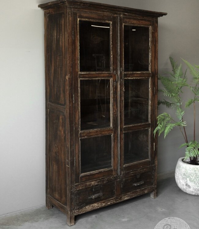 Be-Uniq Oude Vitrinekast | India | H180xB106xD43 cm