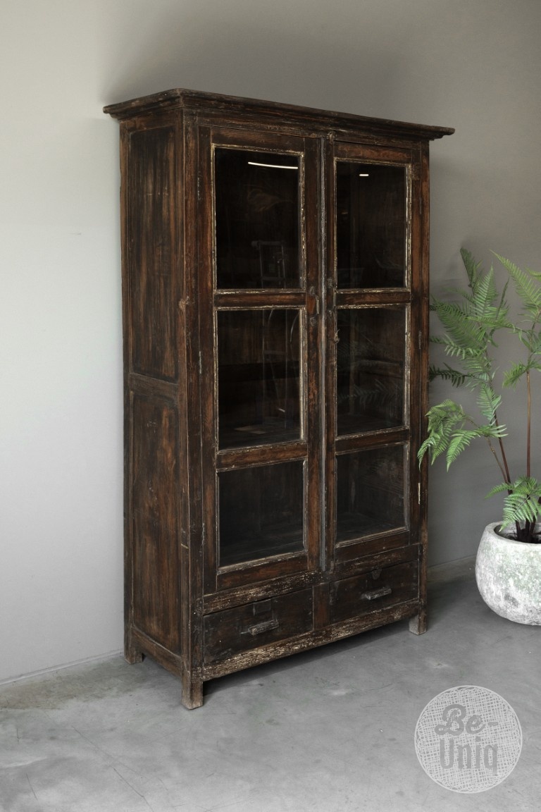 Be-Uniq Oude Vitrinekast | India | H180xB106xD43 cm