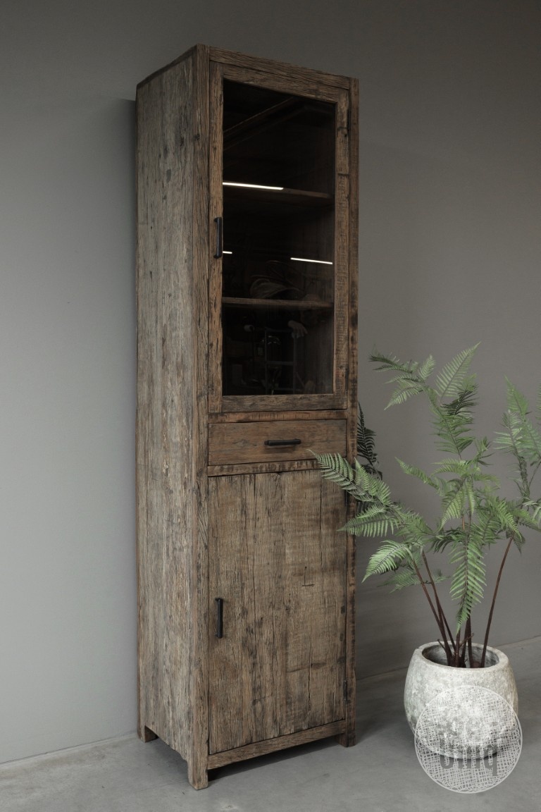 Be-Uniq Vitrinekast Tucson | Rechts | H225xB60xD40 cm