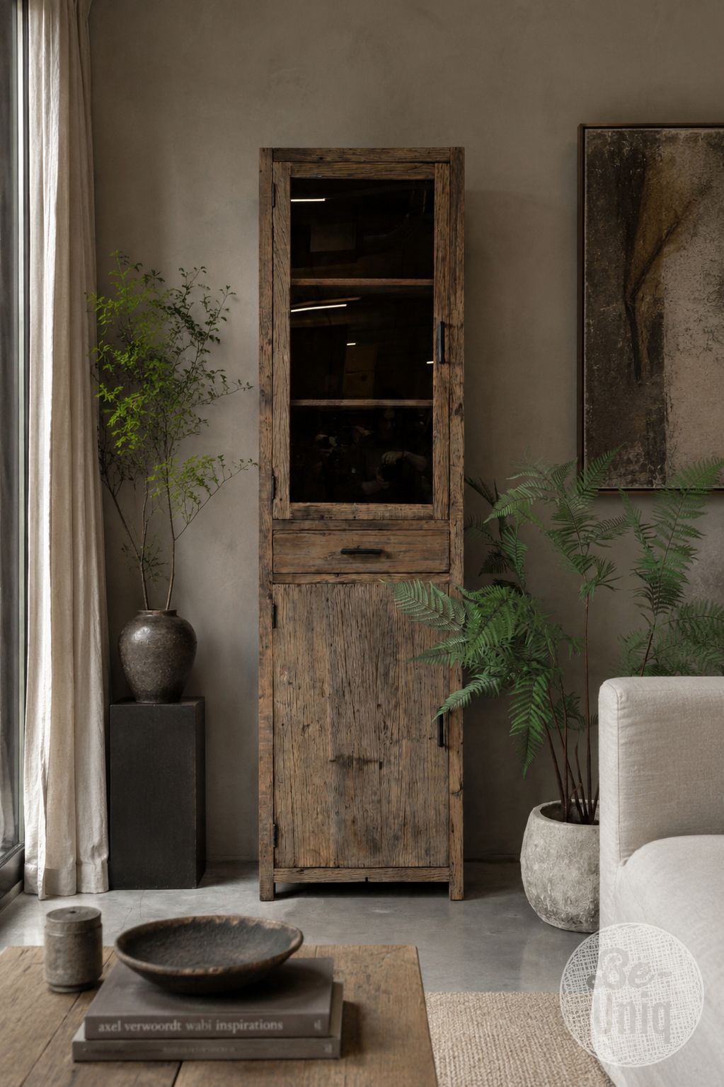 Be-Uniq Vitrinekast Tucson | Links | H225xB60xD40 cm