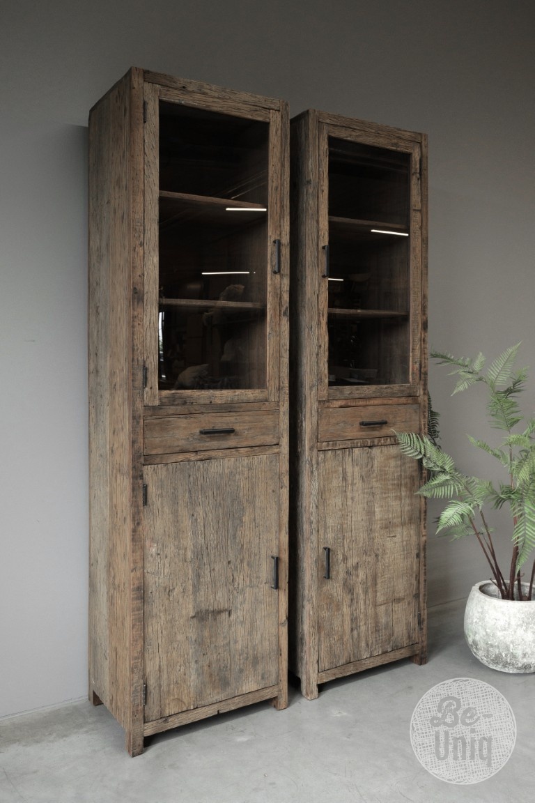 Be-Uniq Vitrinekast Tucson | Links | H225xB60xD40 cm