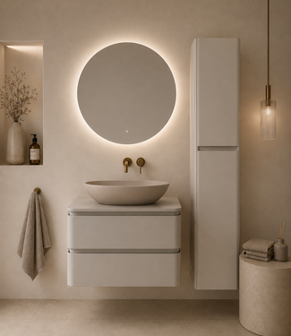 Rene Houtman Badkamermeubel Novira | Mat Zand | 80 cm | Stel Samen