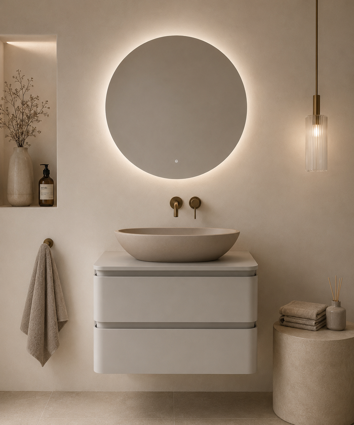 Rene Houtman Badkamermeubel Novira | Mat Zand | 120 cm | Stel Samen