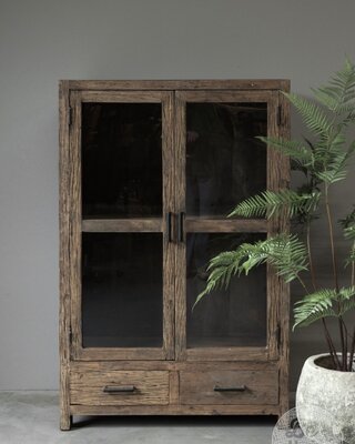 Be-Uniq Vitrinekast Oud Hout | Limited Edition | H140xB90xD45 cm