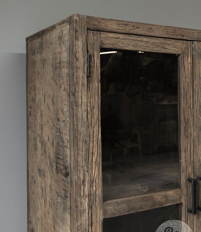 Be-Uniq Vitrinekast Oud Hout | Limited Edition | H140xB90xD45 cm
