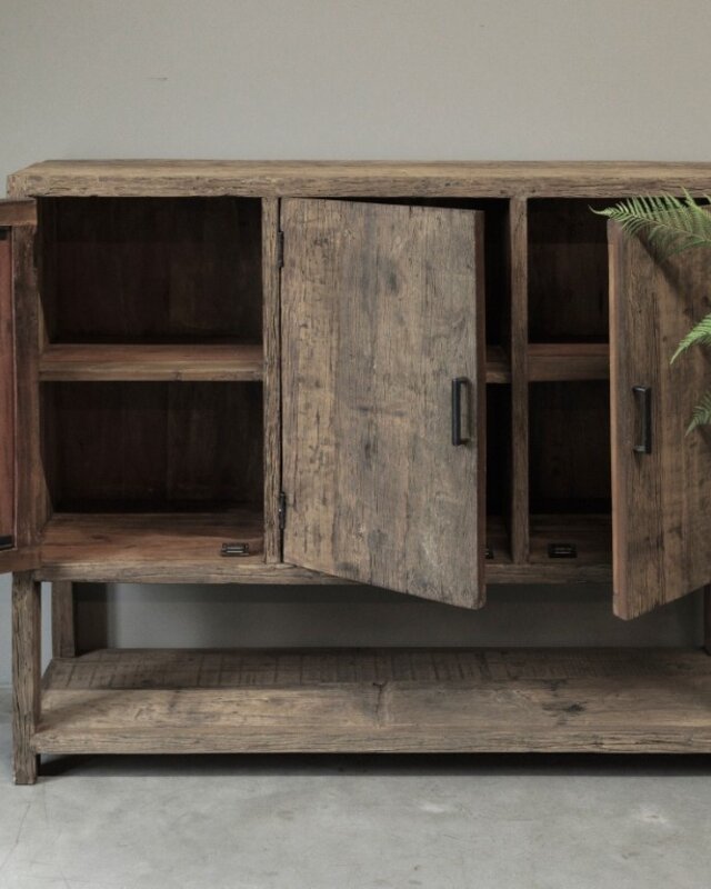 Be-Uniq Sideboard Oud Hout | Limited Edition | H120xB140xD45 cm