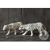 Houten Beeldje Tijger | Wit | H16xB37xD7 cm