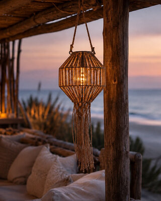 Rene Houtman Hanglamp Solar LED | Naturel | H22xB20,5xL8 cm