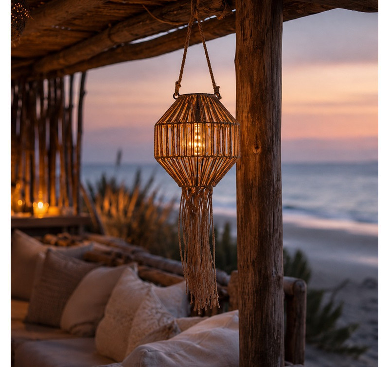 Rene Houtman Hanglamp Solar LED | Naturel | H22xB20,5xL8 cm