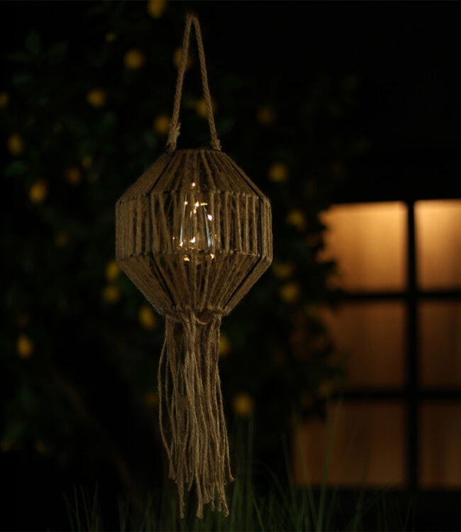 Countryfield Hanglamp Solar LED Dagmar | Naturel | H22xB20,5xL8 cm