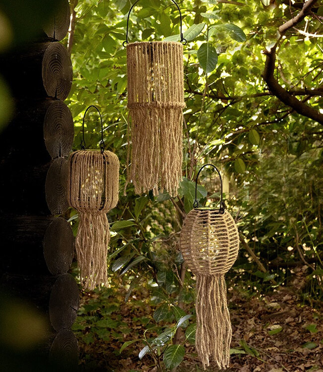 Countryfield Set Van 3 Solar Hanglampen Joris | Naturel | H15xB13,5 cm