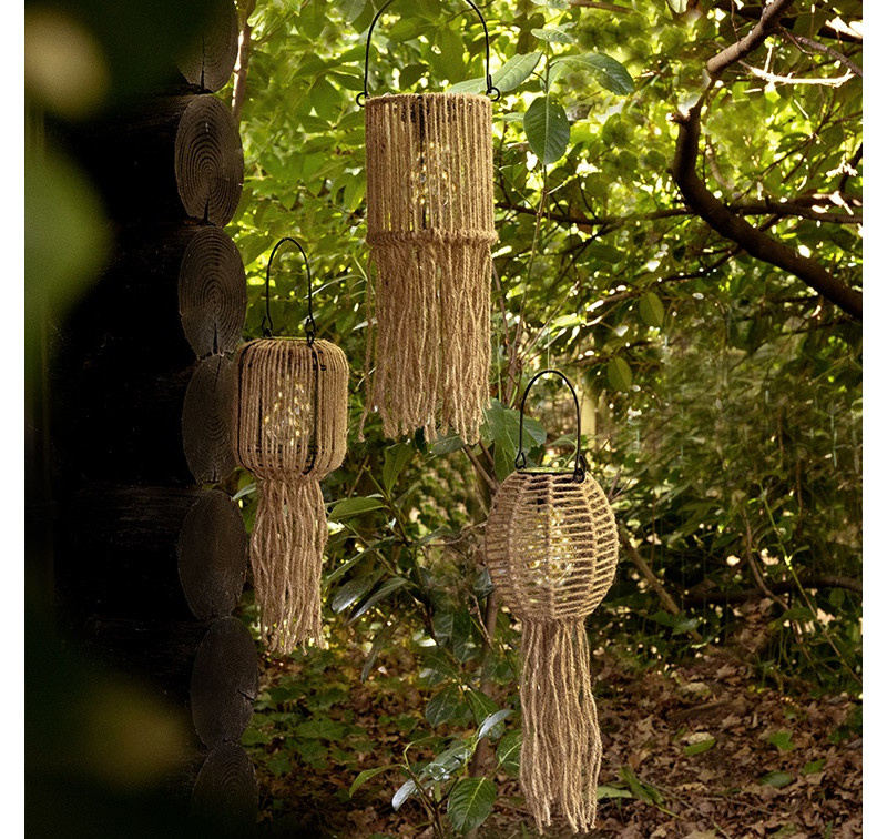 Rene Houtman Set Van 3 Solar Hanglampen | Naturel | H15xB13,5 cm